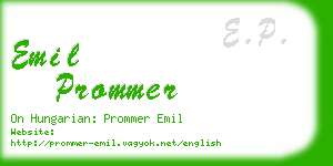 emil prommer business card